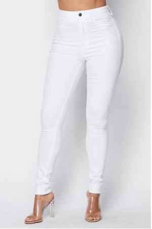 High Stretch - High Waist Pants (White)