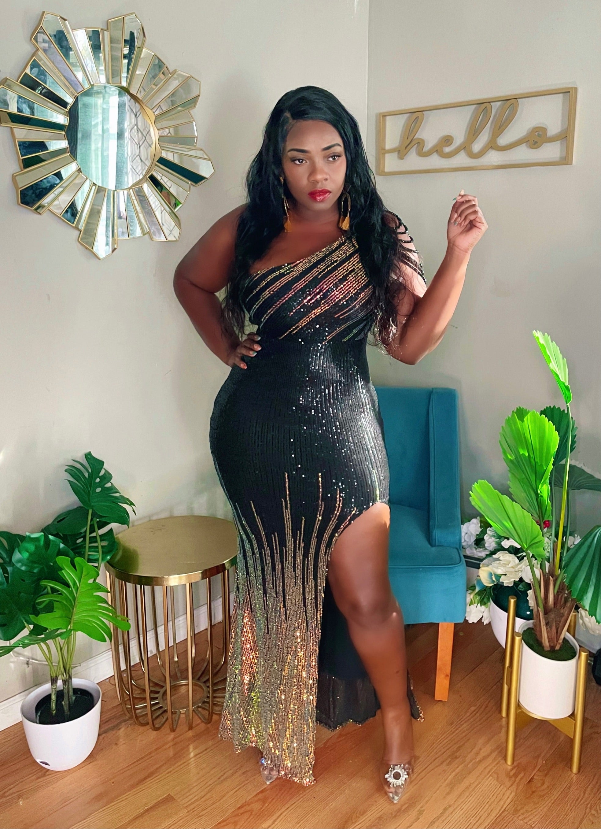 m&s sequin dress Tassel Midi Sequin Dress XJ1259